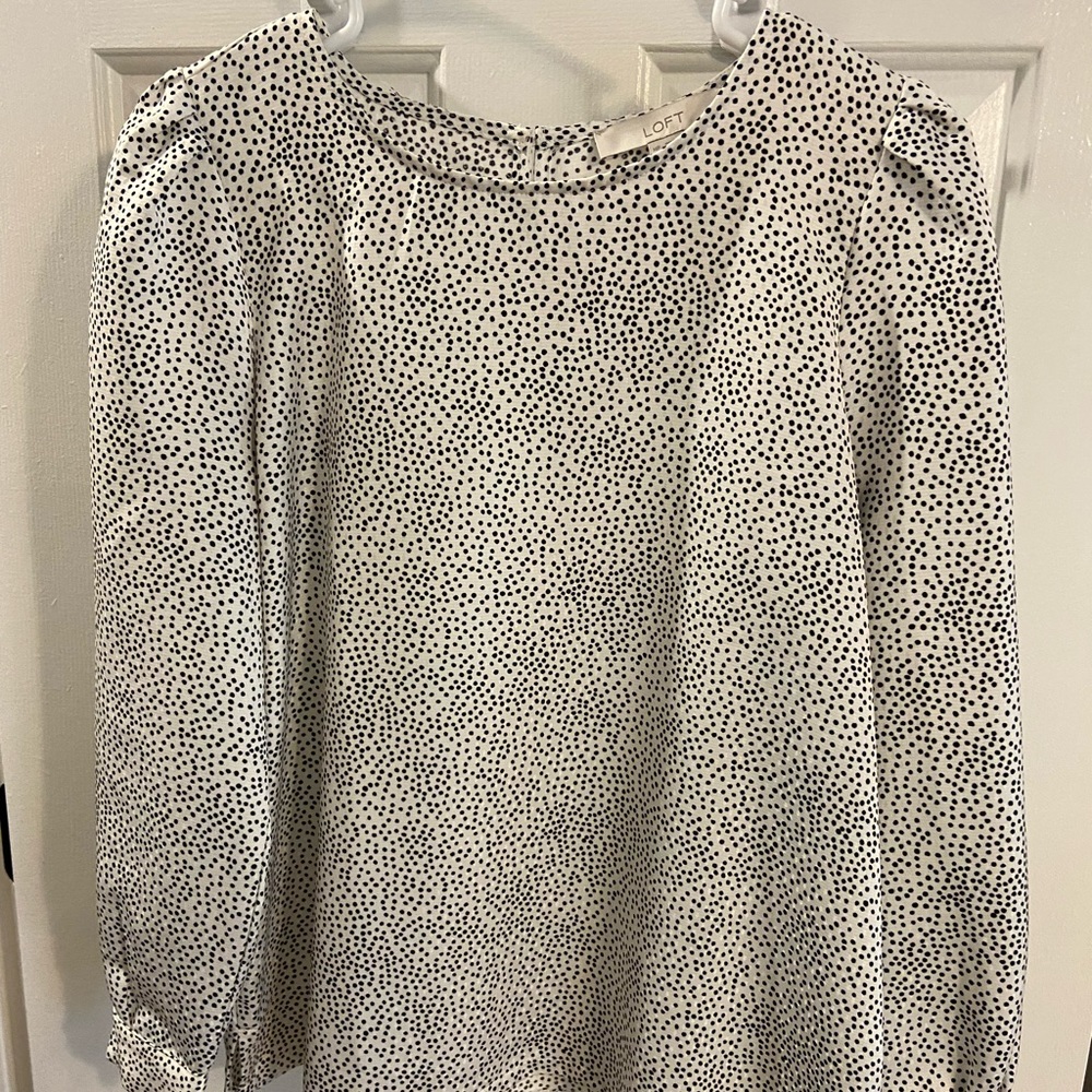 Loft black and white blouse